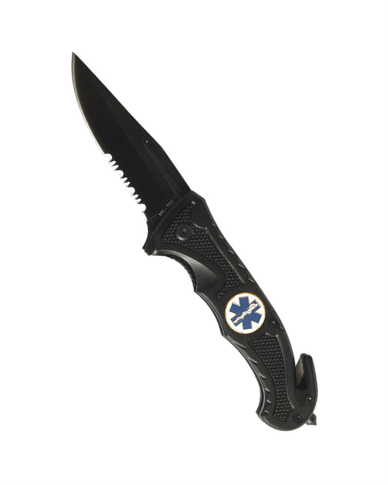 Couteau pliant de secours Mil-Tec Rescue lame 420 de 8,5 cm coupe-sangle et brise-vitre