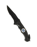 Couteau pliant de secours Mil-Tec Rescue lame 420 de 8,5 cm coupe-sangle et brise-vitre