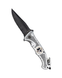 Couteau pliant de secours Mil-Tec Rescue lame 420 de 8,5 cm coupe-sangle et brise-vitre