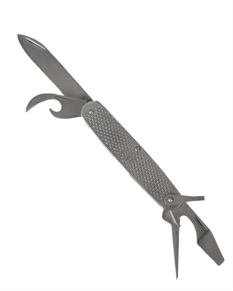 Couteau de poche type armée US Mil-Tec tout acier inoxydable lame 7 cm avec ouvre-boîte