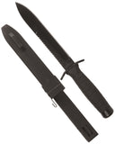 Couteau à lame fixe Mil-Tec avec scie dorsale 8 cm lame de 17 cm et fourreau ABS