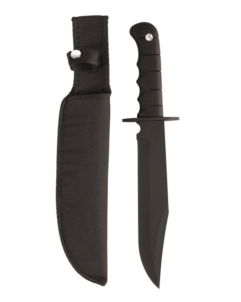 Couteau à lame fixe Mil-Tec lame Bowie 22,5 cm acier inoxydable avec fourreau polyester