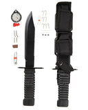 Couteau de survie Mil-Tec Special Forces lame inox 18,5 cm avec boussole et kit de pêche