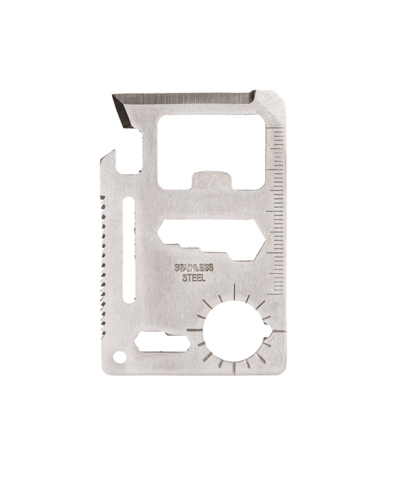 Outil multifonctions Mil-Tec carte de survie 11 fonctions en acier inoxydable avec housse