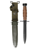 Baïonnette type US M4 Mil-Tec lame acier 420 de 16 cm poignée cuir avec fourreau M8A1