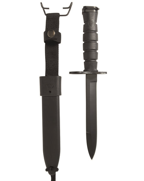 Baïonnette type US M7 Mil-Tec lame acier 420 de 17 cm avec fourreau M10 en ABS
