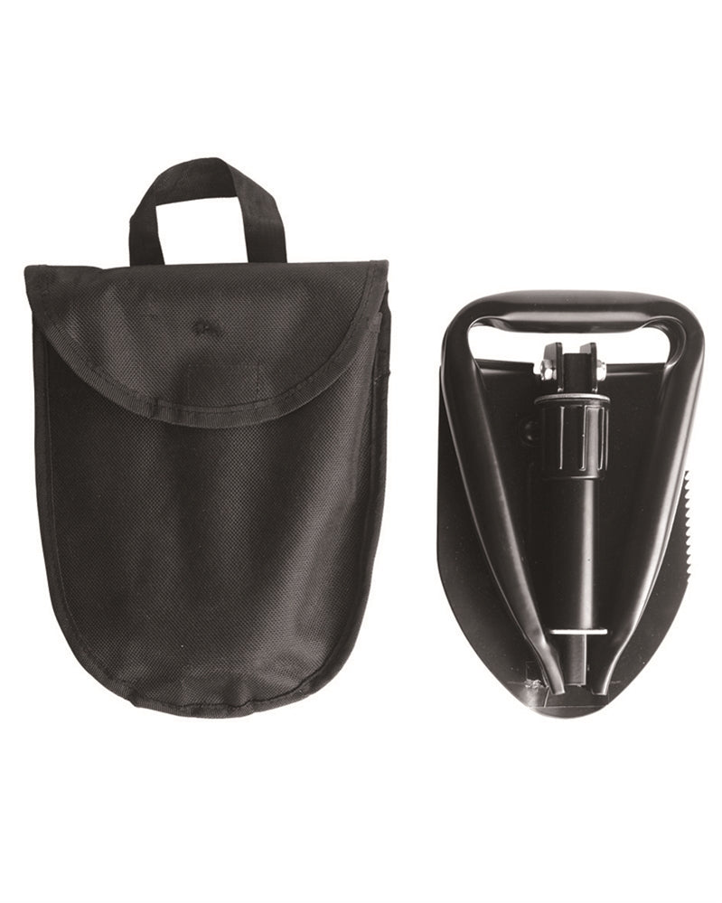 Mini pelle pliable Mil-Tec en acier au carbone 740 g lame 15,5 x 12 cm avec housse