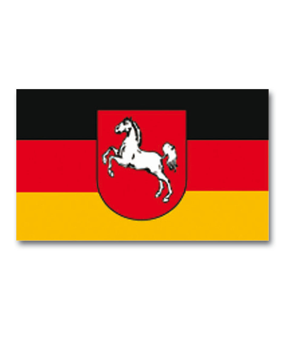 Drapeau du Land de Basse-Saxe Mil-Tec en polyester 90 x 150 cm avec deux œillets