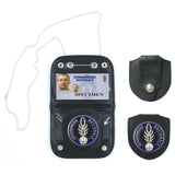 Porte-carte Patrol Equipement Gendarmerie cuir et polyester avec chaîne et médaille