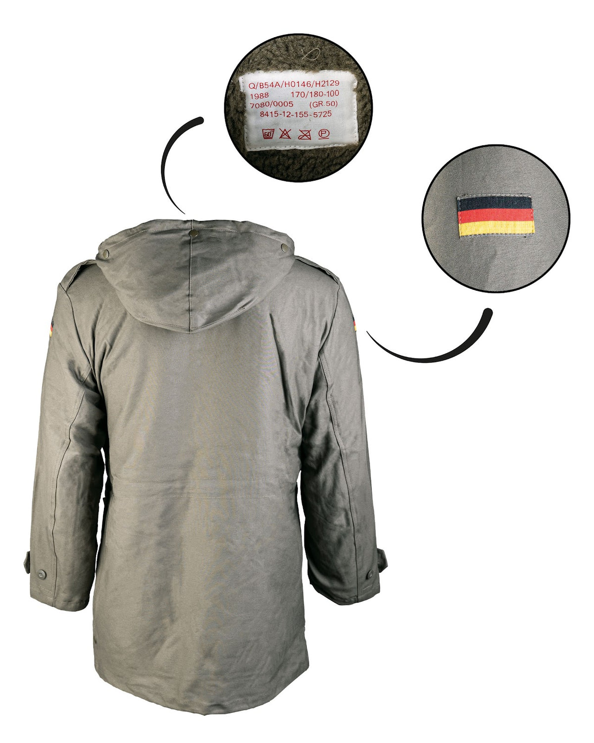 Parka Mil-Tec type Bundeswehr en coton satin imprégné avec doublure déboutonnable