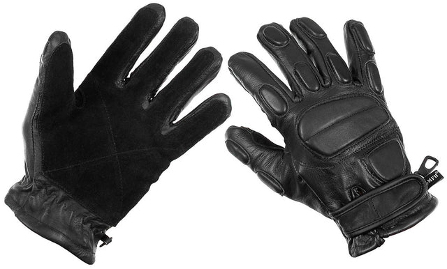Gants en cuir MFH Protect anti-coupure doublure Kevlar® et paume en daim