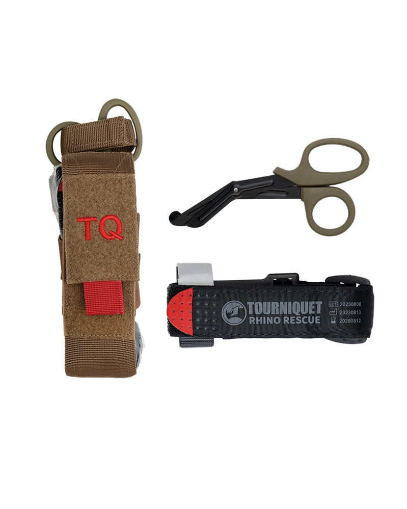 Garrot Rhino Rescue Mil-Tec en polyester 700D avec pochette et ciseaux 200 g