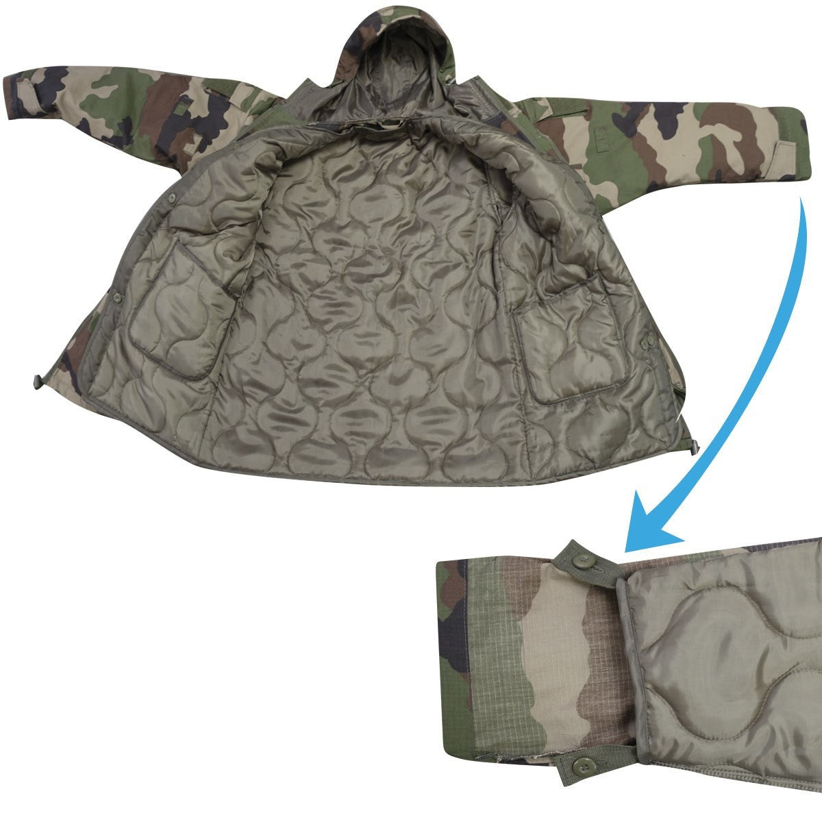 Doublure matelassée OPEX pour veste Guérilla polyester deux poches et aération sous les bras