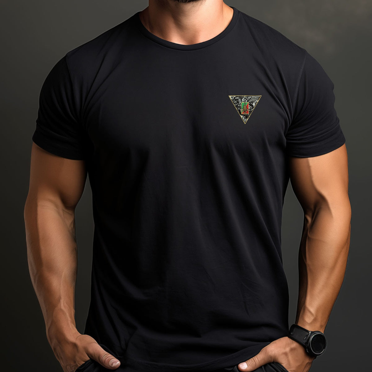 T-shirt uni Patrol Equipement brodé 2e REP coton peigné 180 g/m² thermocollé