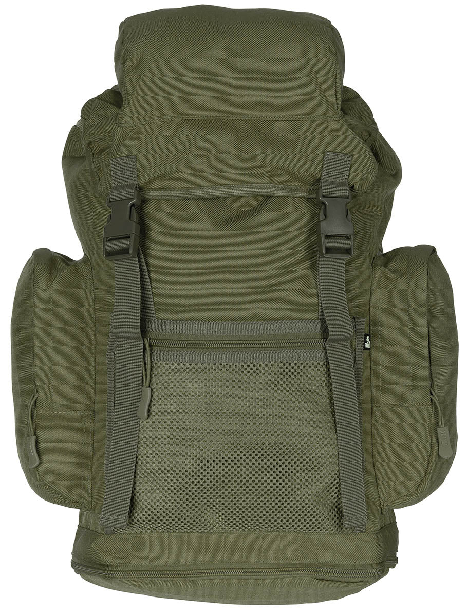 Sac à dos britannique MFH 30 l en polyester avec dos rembourré et poche de fond