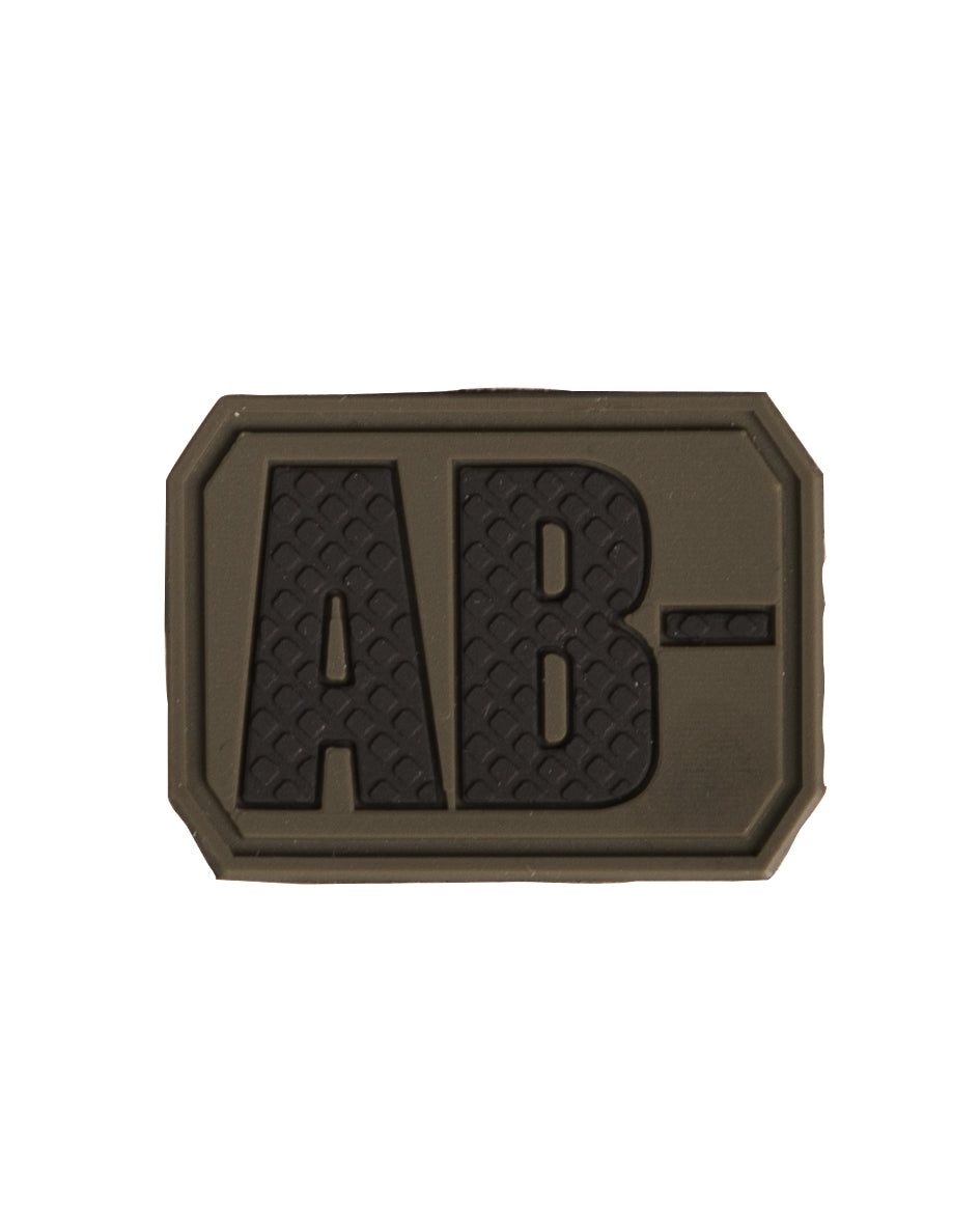 Patch groupe sanguin AB négatif Mil-Tec en PVC 3,8 x 2,8 cm dos auto-agrippant