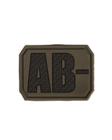 Patch groupe sanguin AB négatif Mil-Tec en PVC 3,8 x 2,8 cm dos auto-agrippant