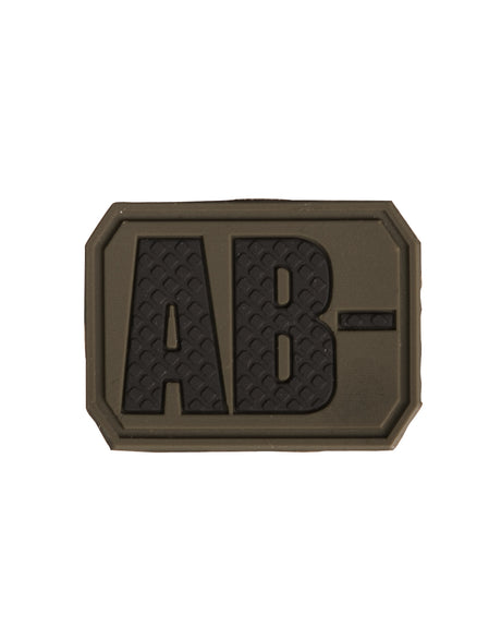 Patch groupe sanguin AB négatif Mil-Tec en PVC 3,8 x 2,8 cm dos auto-agrippant
