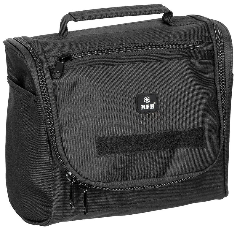 Trousse de toilette à suspendre MFH en polyester 23 x 26 cm avec miroir amovible