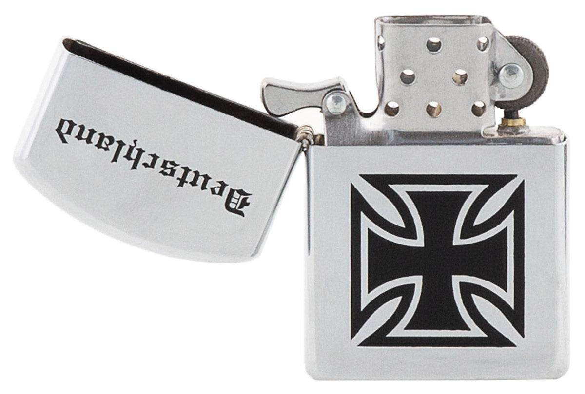 Briquet tempête MFH à essence marqué Deutschland 5,5 x 4 x 1,3 cm sans carburant