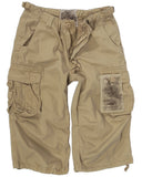 Short Mil-Tec Air Combat coupe 3/4 en coton prélavé taille réglable et six poches