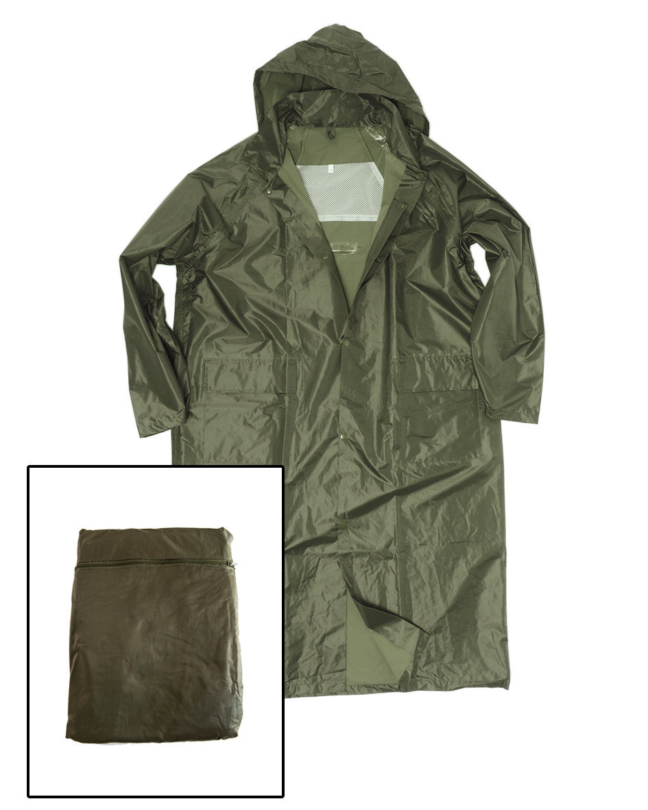 Manteau de pluie Mil-Tec en polyester enduit PVC 200 g/m² avec capuche intégrée