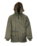 Parka grand froid N3B Mil-Tec en nylon garni 200 g/m² capuche en fourrure synthétique