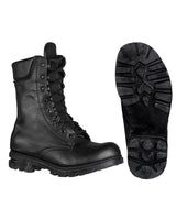 Bottes de combat Mil-Tec type néerlandais en cuir pleine fleur laçage huit œillets