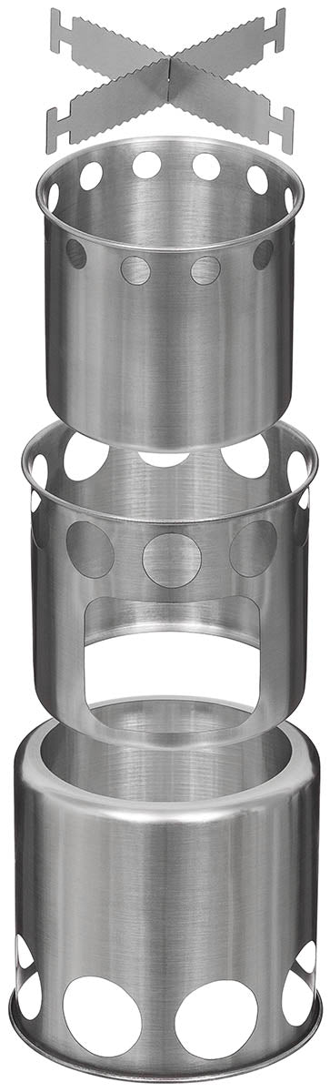 Popote Fox Outdoor Travel en acier inoxydable 1,125 L avec réchaud et filet
