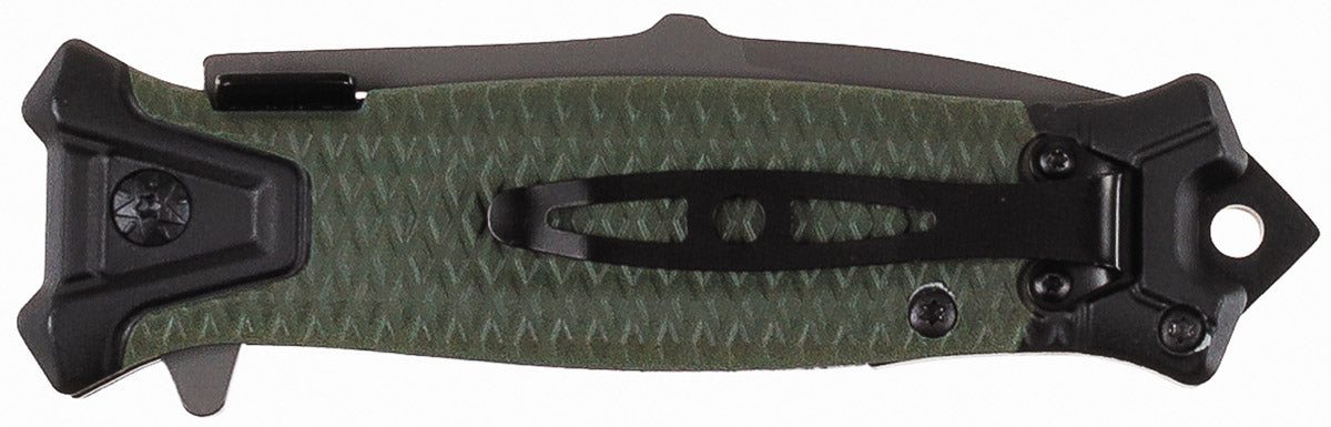 Couteau pliant Fox Outdoor Snake lame 9,5 cm brise-vitre manche métal 23 cm