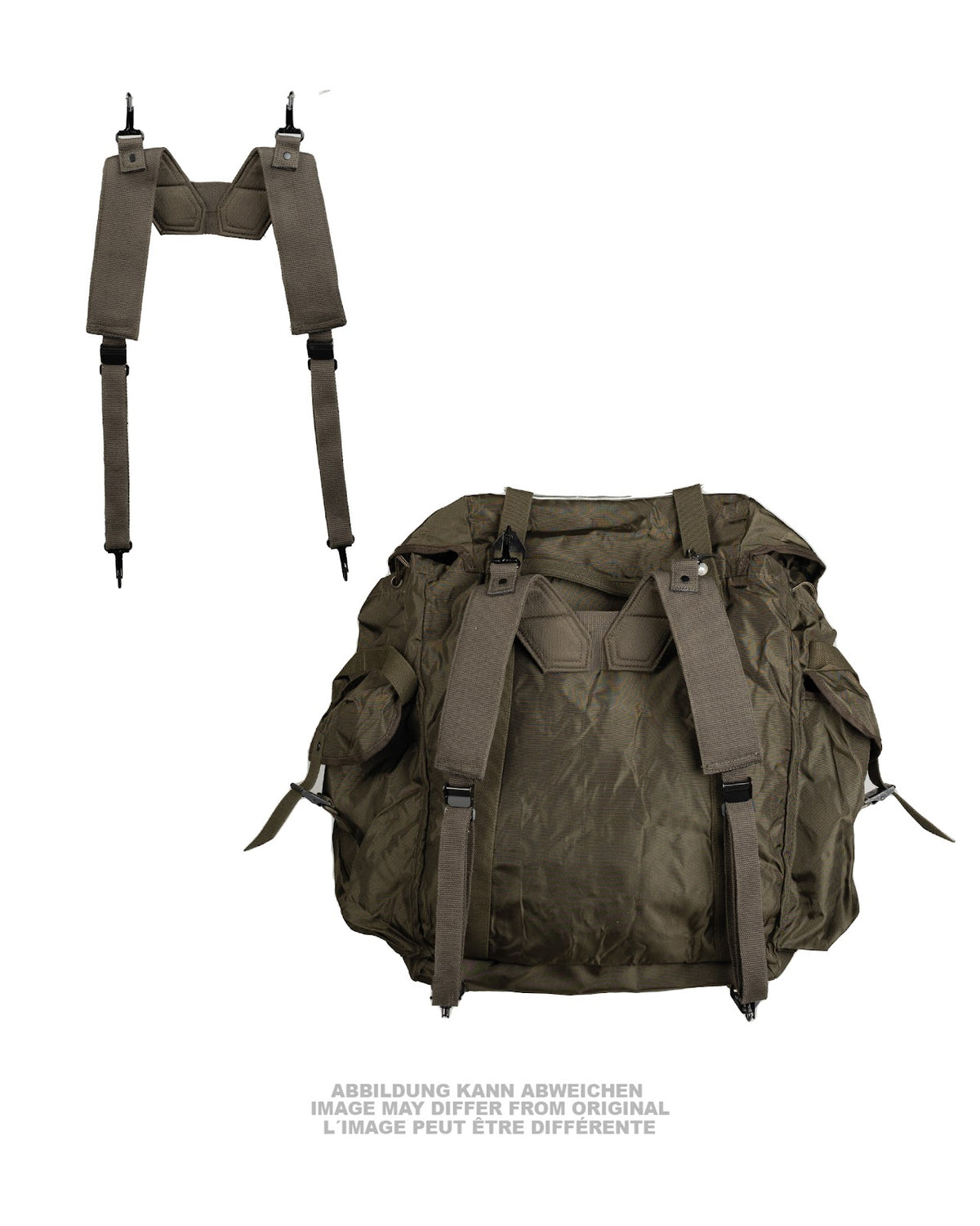 Sac à dos de campagne autrichien avec claie de portage, stock ancien