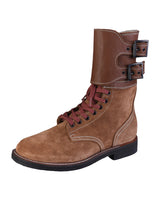 Brodequins M43 type US Mil-Tec en cuir velours avec guêtre à boucles intégrée