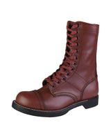 Bottes de saut type US Mil-Tec en cuir grainé, laçage à douze œillets