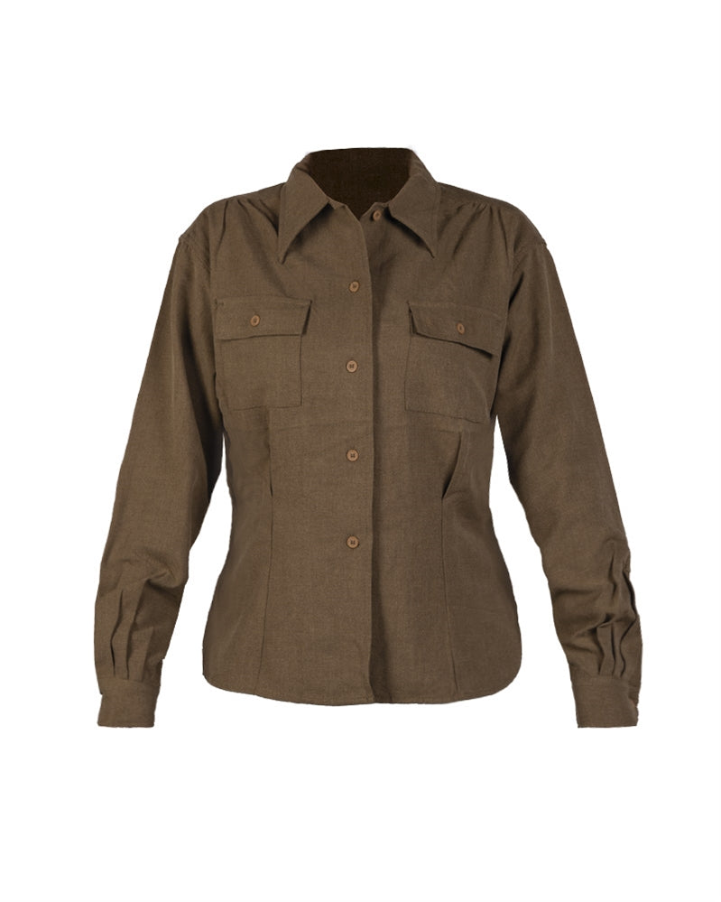 Chemise de service type US Mil-Tec pour femme en drap polyester et laine