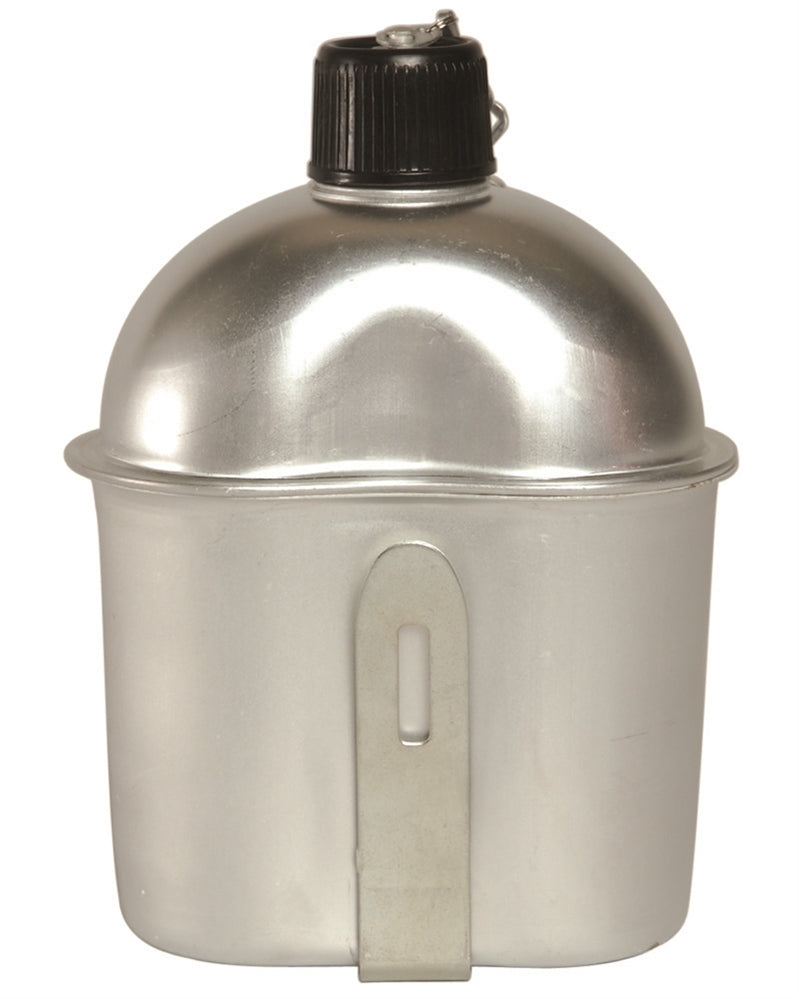 Gourde type US en aluminium 850 ml avec quart et bouchon bakélite