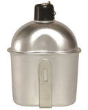 Gourde type US en aluminium 850 ml avec quart et bouchon bakélite