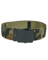 Ceinture type US Mil-Tec en coton-polyester de 130 cm à boucle métallique nickelée