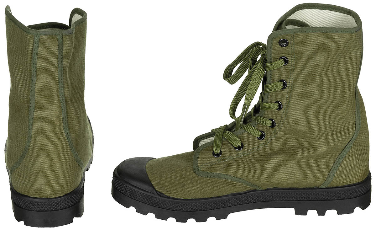 Chaussures de combat commando françaises en toile de coton, surplus comme neuf