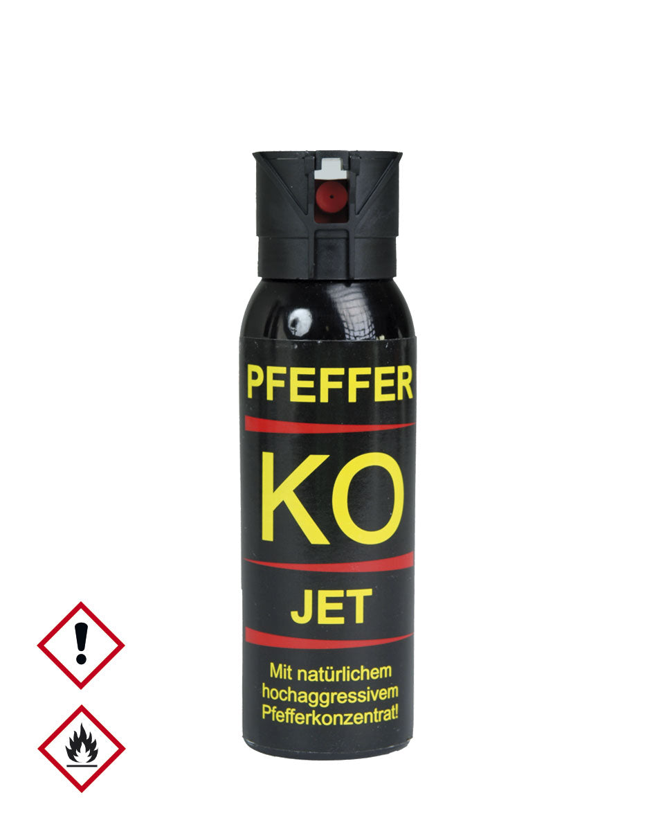 Aérosol de défense au poivre Mil-Tec 100 ml jet direct non inflammable portée 5 m