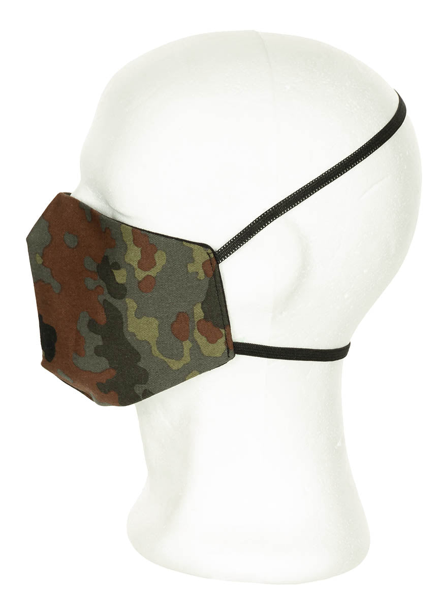 Masque bouche-nez lavable MFH en polycoton 65 % polyester et 35 % coton