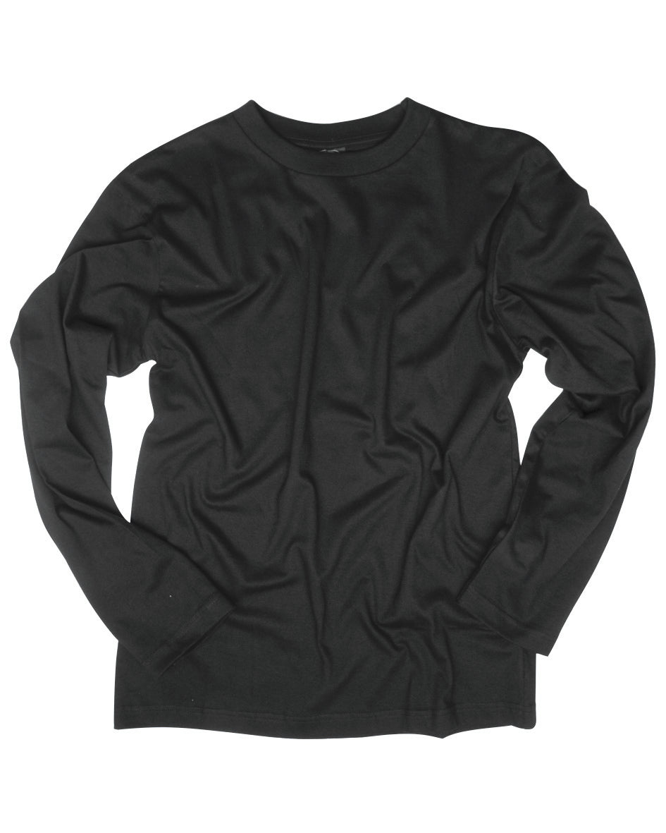 T-shirt à manches longues Mil-Tec en coton jersey simple 145 g/m² à col rond
