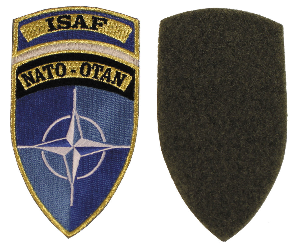 Écusson auto-agrippant de l'OTAN Isaf, surplus comme neuf, lot de 10
