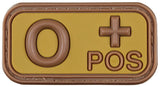 Patch groupe sanguin MFH 3D en caoutchouc 5 x 2,5 cm à dos auto-agrippant