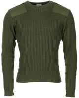 Pull commando britannique tout laine en laine à pattes d'épaule, surplus d'occasion, lot de 5