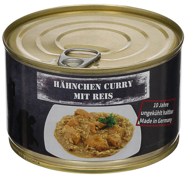 Conserve de poulet au curry et riz MFH 400 g sans conservateur ni exhausteur
