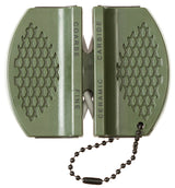 Aiguiseur de couteau MFH DUO à passes carbure et céramique 7,5 x 6 cm avec chaînette