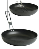 Poêle de camping Mil-Tec en acier à revêtement antiadhésif 25 cm, manche rabattable