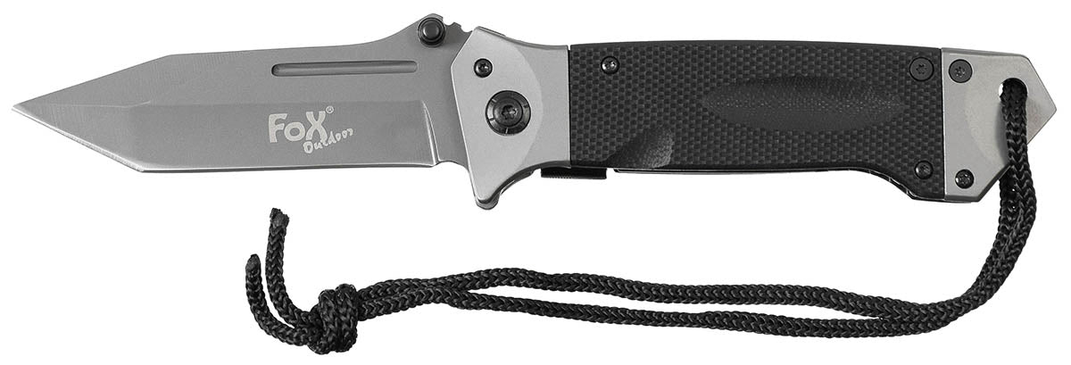 Couteau pliant Fox Outdoor lame tanto 9,5 cm manche G10 avec garde 22 cm