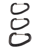 Lot de 3 mousquetons d'accessoire Wildo en polyoxyméthylène charges 35 et 50 kg