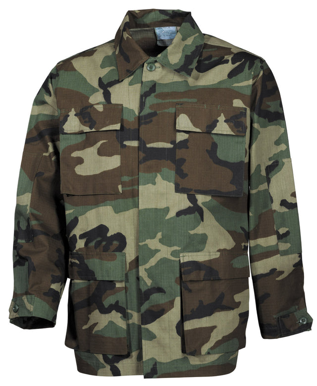 Veste de combat US BDU MFH Rip Stop 100 % coton coudes renforcés quatre poches